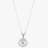 Fine box chain necklace with round St Christopher