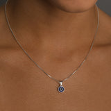 Fine Box Chain Necklace with Evil Eye
