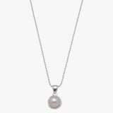 Fine ball chain necklace with round pearl (8mm)