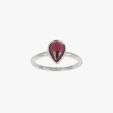 Garnet Pear Fine Ring