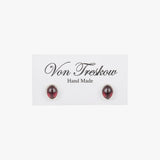Garnet Oval Stud Earrings