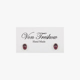Garnet Oval Stud Earrings