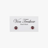 Garnet Round Stud Earrings
