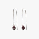 Garnet Thread Earrings