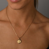Box Chain Necklace With Mini Coin