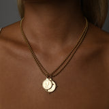 Double Chain Necklace with Coins
