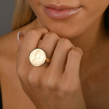 Sixpence sized coin ring