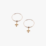 Cross Hoop Earrings