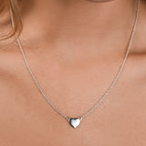 Cable Chain Round Heart Necklace