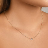 Solitaire Bezel-Set Diamond Necklace (0.10ct)