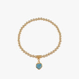 Heart Larimar Stretchy Bracelet