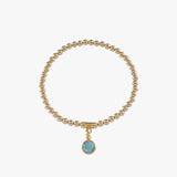 Round Larimar Stretchy Bracelet