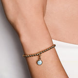 Round Larimar Stretchy Bracelet