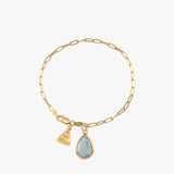 Pear Larimar Clip Chain Bracelet