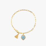 Heart Larimar Clip Chain Bracelet