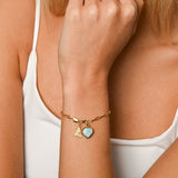 Heart Larimar Clip Chain Bracelet