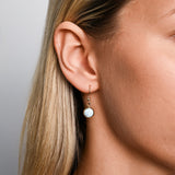 Round Larimar Earrings