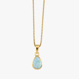 Pear Larimar Box Chain Necklace
