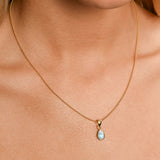 Pear Larimar Ball Chain Necklace