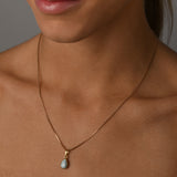 Pear Larimar Box Chain Necklace