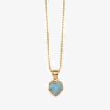 Heart Larimar Ball Chain Necklace