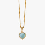 Heart Larimar Box Chain Necklace