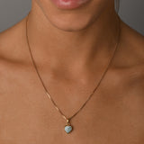 Heart Larimar Box Chain Necklace