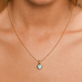 Heart Larimar Ball Chain Necklace