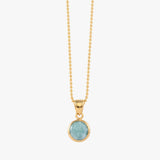 Round Larimar Ball Chain Necklace