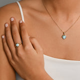 Adjustable Necklace with Heart Larimar