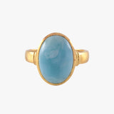 Oval Larimar Ring (14x10mm)