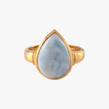 Pear Larimar Ring (14x10mm)