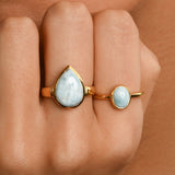 Pear Larimar Ring (14x10mm)