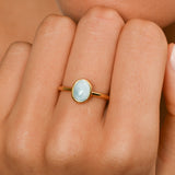 Oval Larimar Ring (8x6mm)