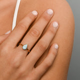 Pear Larimar Ring (9x6mm)