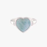 Large Larimar Heart Ring