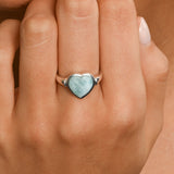Large Larimar Heart Ring