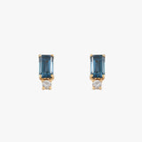 Baguette London Blue Topaz & Diamond Studs