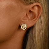 Round Scarab Beetle Studs