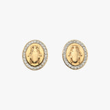 Oval Scarab Beetle Diamond Halo Studs