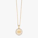 Diamond Framed Sunface Necklace