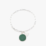 Round Malachite Clip Chain Bracelet