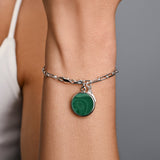 Round Malachite Clip Chain Bracelet