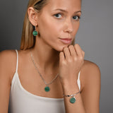 Round Malachite Clip Chain Bracelet