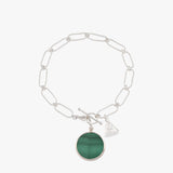 Round Malachite Twisted Clip Chain Bracelet