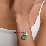 Round Malachite Twisted Clip Chain Bracelet