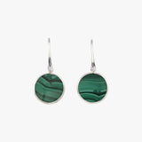 Round Malachite Drop Earrings