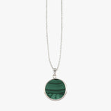 Adjustable Necklace with Round Malachite
