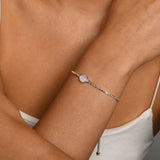 Adjustable box chain bracelet with moonstone