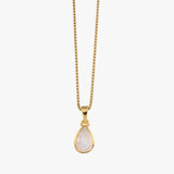 Fine box necklace with pear moonstone